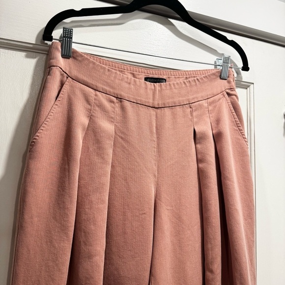 Eileen Fisher Wide Leg Cropped Palazzo Pants Pink Small Gaucho Lagenlook Travel - Picture 3 of 11